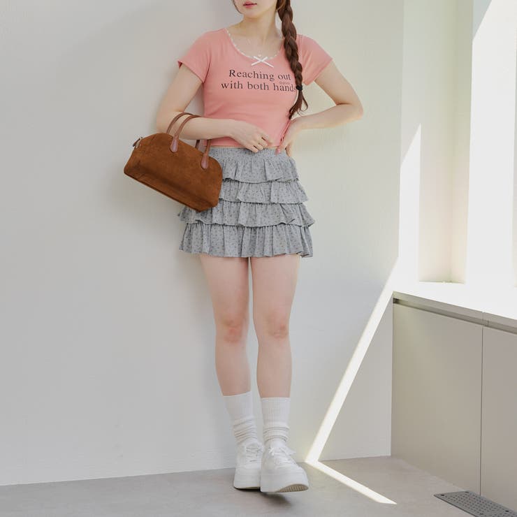 小花柄カットティアードミニスカート | NICE CLAUP / OLIVE des OLIVE　OUTLET | 詳細画像13 