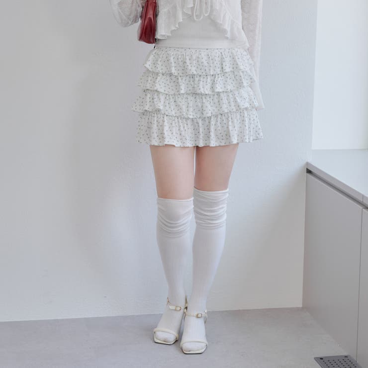 小花柄カットティアードミニスカート | NICE CLAUP / OLIVE des OLIVE　OUTLET | 詳細画像16 