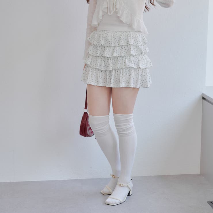小花柄カットティアードミニスカート | NICE CLAUP / OLIVE des OLIVE　OUTLET | 詳細画像20 