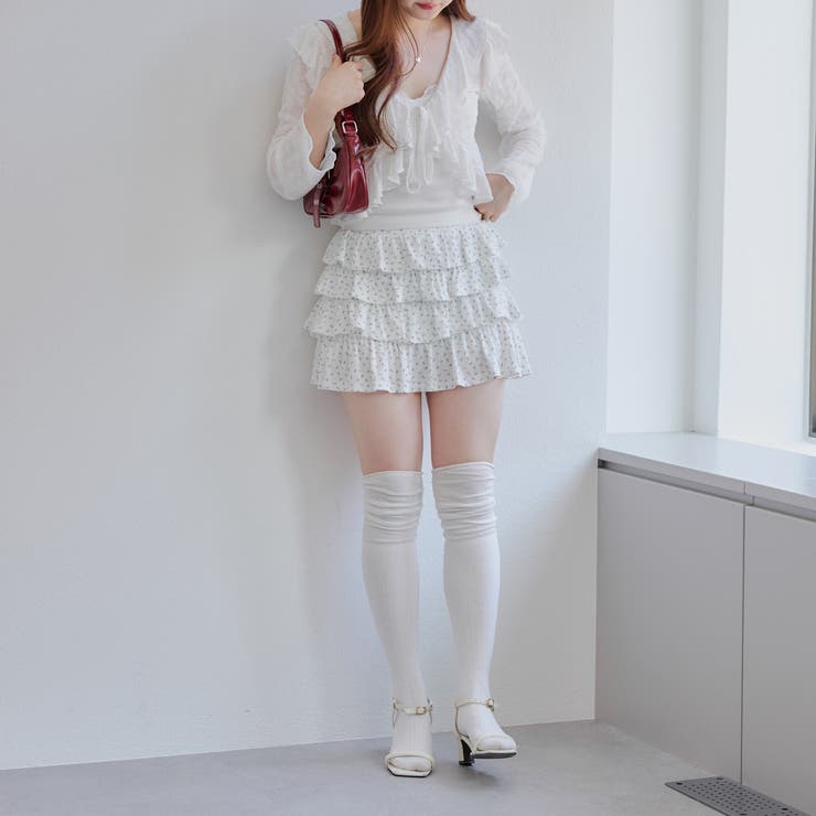 小花柄カットティアードミニスカート | NICE CLAUP / OLIVE des OLIVE　OUTLET | 詳細画像21 
