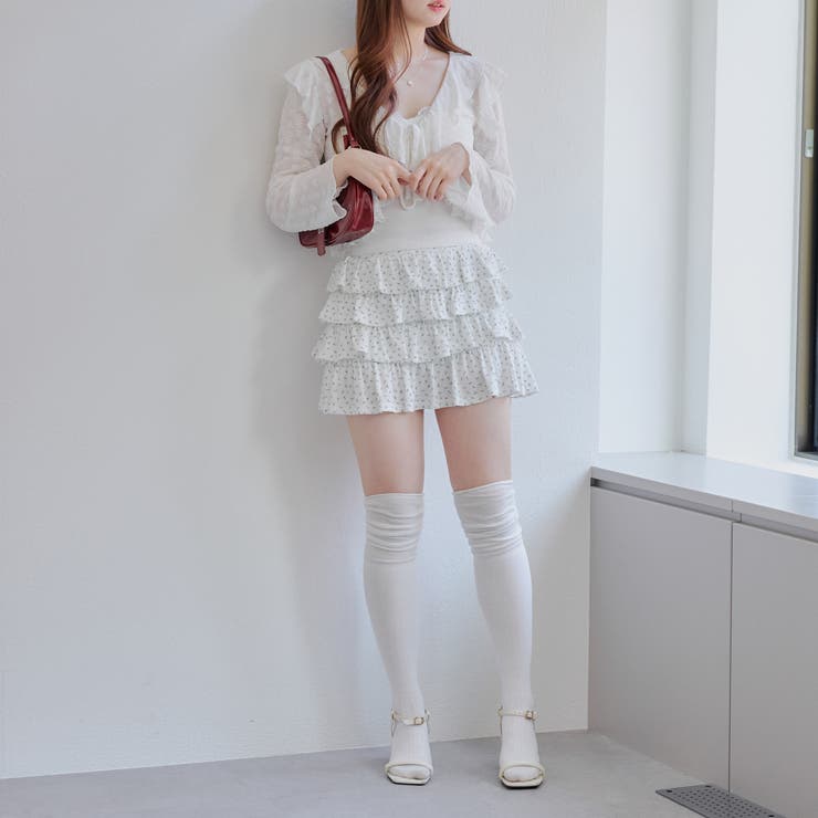 小花柄カットティアードミニスカート | NICE CLAUP / OLIVE des OLIVE　OUTLET | 詳細画像22 