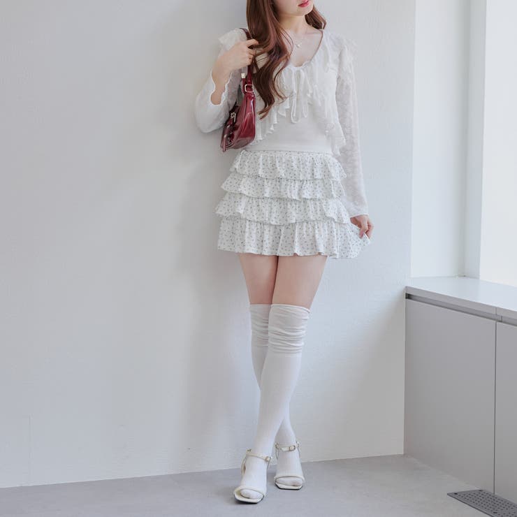 小花柄カットティアードミニスカート | NICE CLAUP / OLIVE des OLIVE　OUTLET | 詳細画像23 