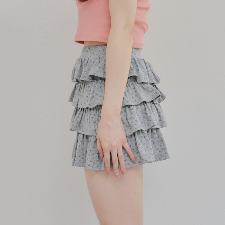 小花柄カットティアードミニスカート | NICE CLAUP / OLIVE des OLIVE　OUTLET | 詳細画像28 
