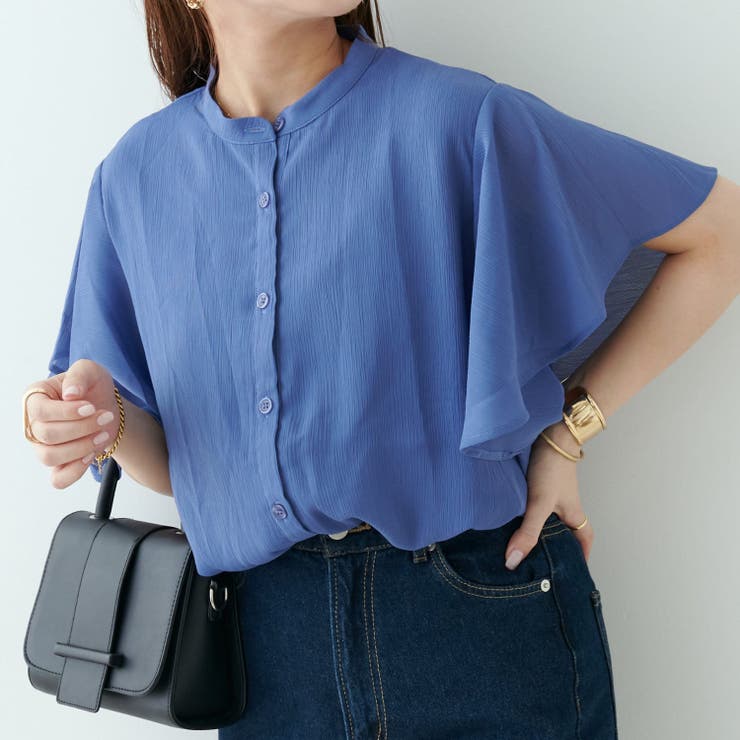 【オフィスコーデにもおすすめ】楊柳袖フリルブラウス | RMAF　NICE CLAUP / OLIVE des OLIVE | 詳細画像8 