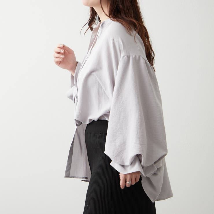 スキッパー2枚袖ブラウス[品番：NCLW0015440]｜NICE CLAUP
