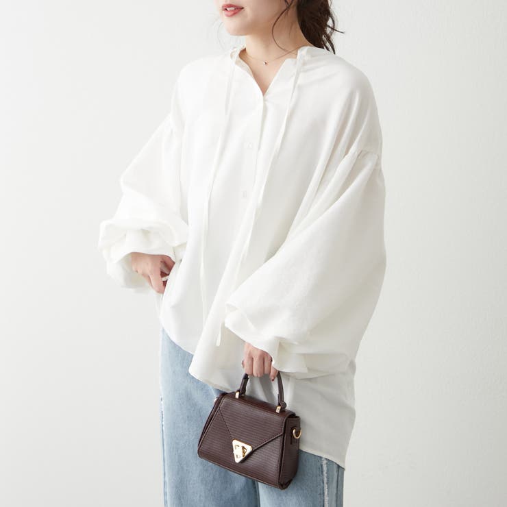 スキッパー2枚袖ブラウス[品番：NCLW0015440]｜NICE CLAUP