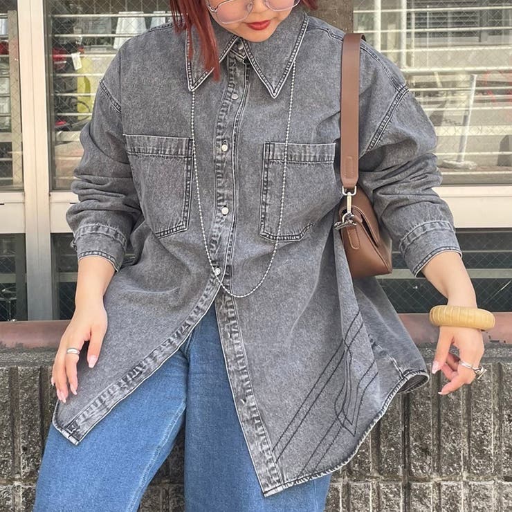 NUNIFE】襟の大きさが選べる、デニムシャツ[品番：OLOW0015408]｜RMAF