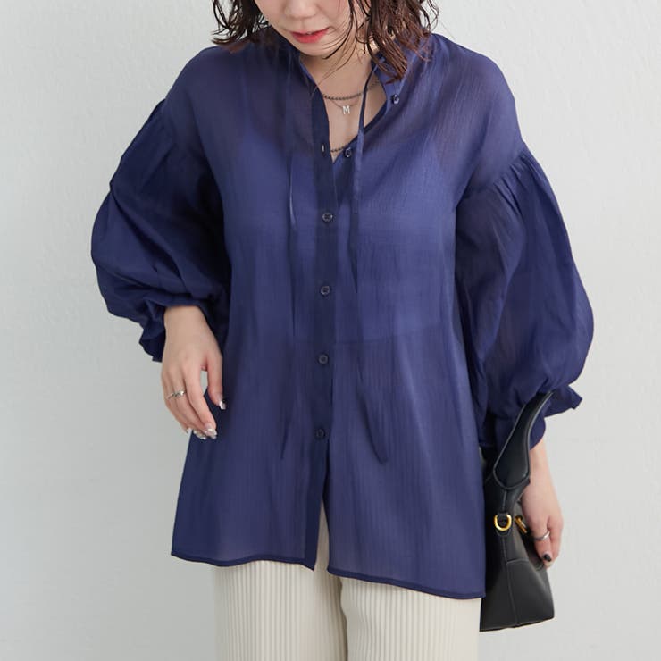涼し気な印象、シアー楊柳スキッパー2枚袖ブラウス | NICE CLAUP / OLIVE des OLIVE　OUTLET | 詳細画像39 