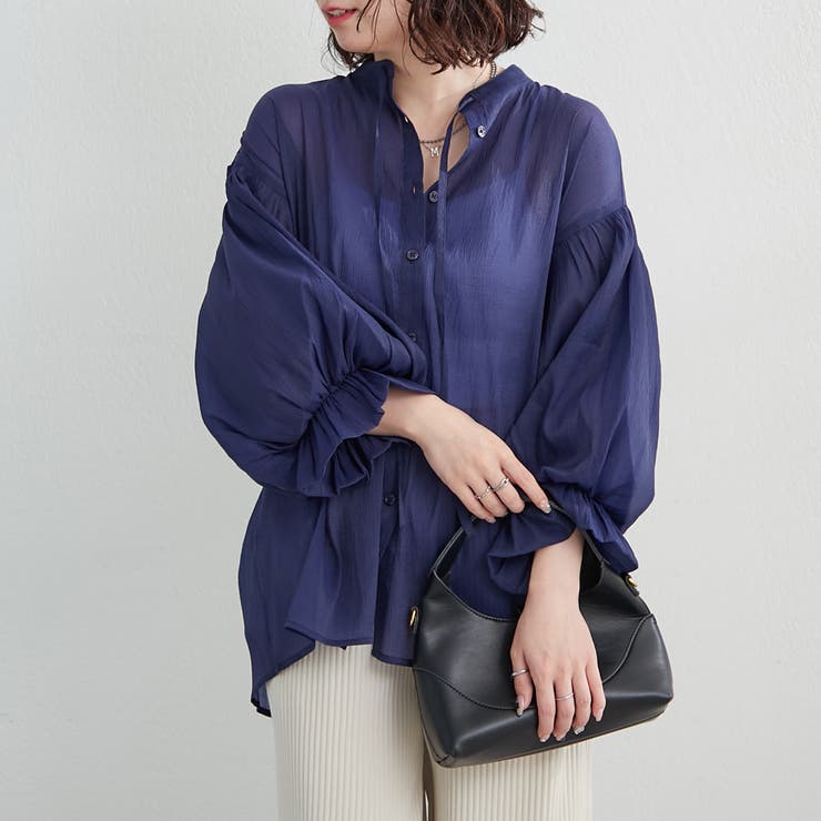 涼し気な印象、シアー楊柳スキッパー2枚袖ブラウス | NICE CLAUP / OLIVE des OLIVE　OUTLET | 詳細画像41 