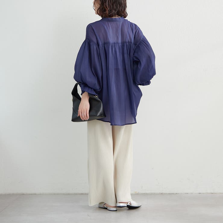 涼し気な印象、シアー楊柳スキッパー2枚袖ブラウス | NICE CLAUP / OLIVE des OLIVE　OUTLET | 詳細画像48 