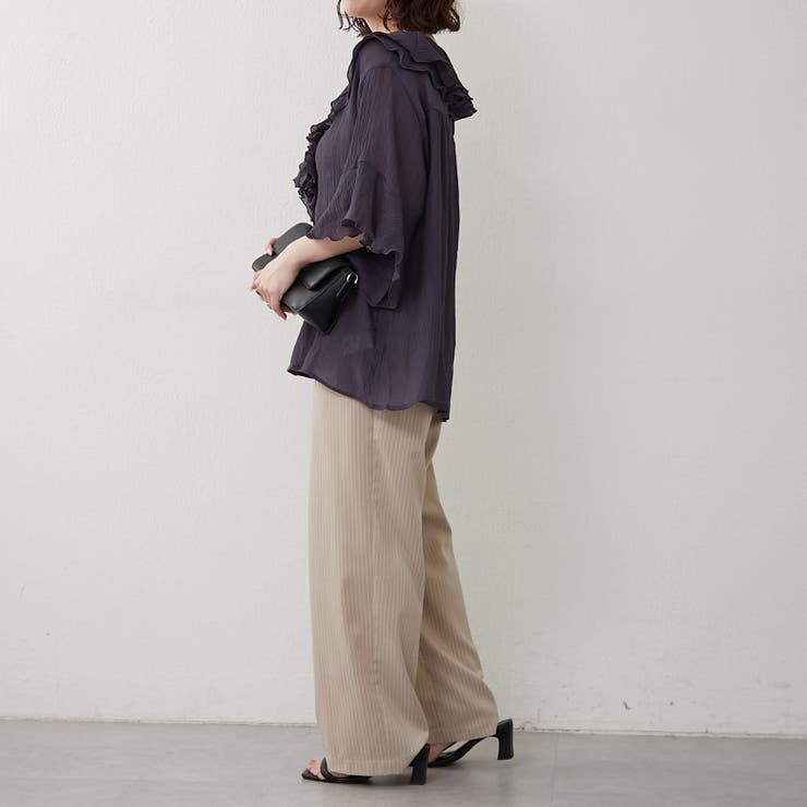 ラッフル5分袖ブラウス | NICE CLAUP / OLIVE des OLIVE　OUTLET | 詳細画像8 