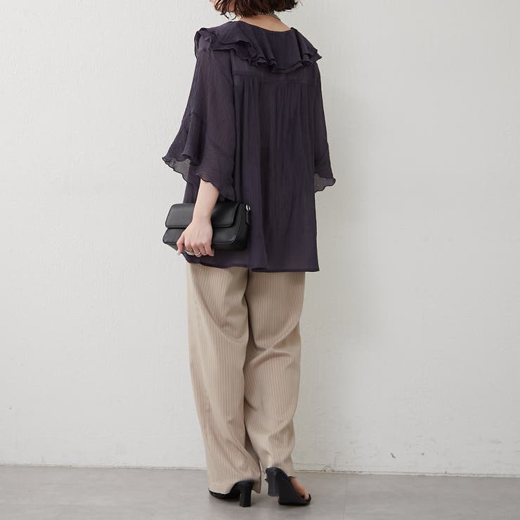 ラッフル5分袖ブラウス | NICE CLAUP / OLIVE des OLIVE　OUTLET | 詳細画像9 