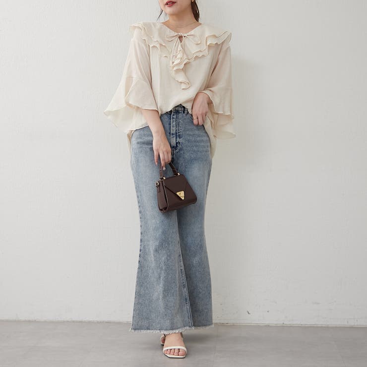 ラッフル5分袖ブラウス | NICE CLAUP / OLIVE des OLIVE　OUTLET | 詳細画像17 