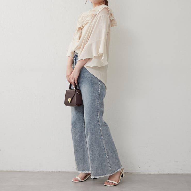 ラッフル5分袖ブラウス | NICE CLAUP / OLIVE des OLIVE　OUTLET | 詳細画像18 