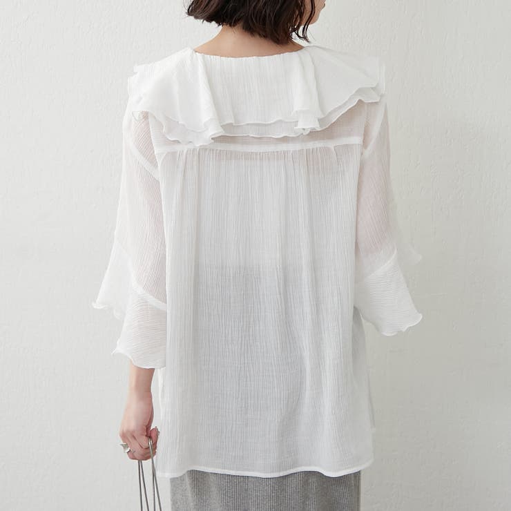 ラッフル5分袖ブラウス | NICE CLAUP / OLIVE des OLIVE　OUTLET | 詳細画像21 