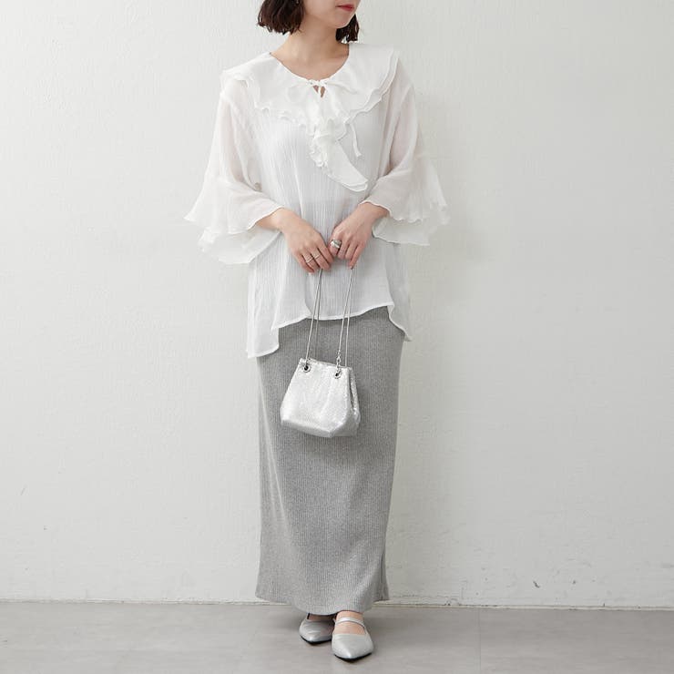 ラッフル5分袖ブラウス | NICE CLAUP / OLIVE des OLIVE　OUTLET | 詳細画像22 