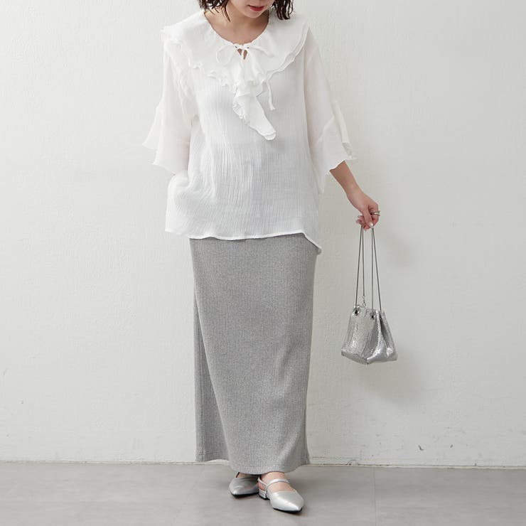 ラッフル5分袖ブラウス | NICE CLAUP / OLIVE des OLIVE　OUTLET | 詳細画像23 