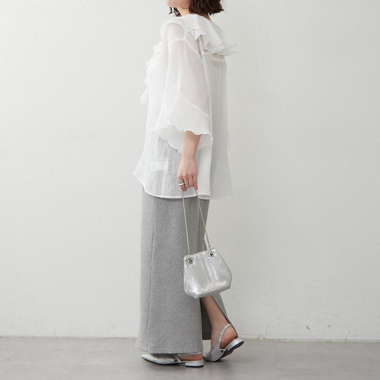ラッフル5分袖ブラウス | NICE CLAUP / OLIVE des OLIVE　OUTLET | 詳細画像24 