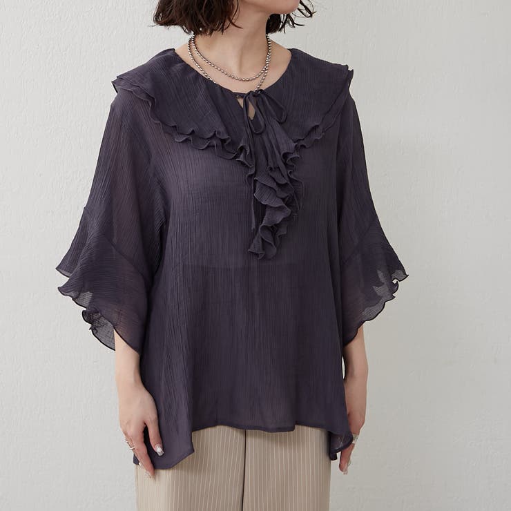 ラッフル5分袖ブラウス | NICE CLAUP / OLIVE des OLIVE　OUTLET | 詳細画像26 