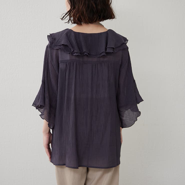 ラッフル5分袖ブラウス | NICE CLAUP / OLIVE des OLIVE　OUTLET | 詳細画像28 