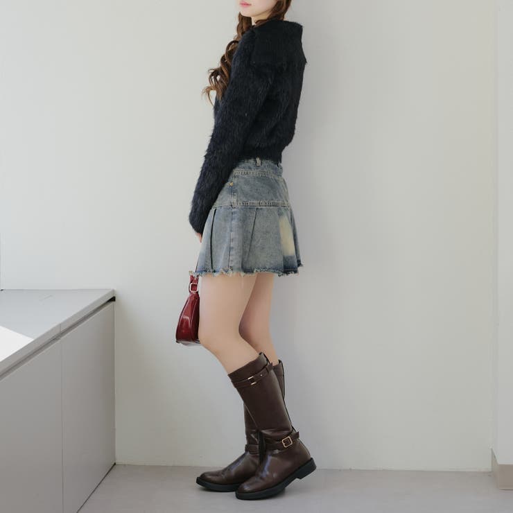 フェザーヤーンWZIPニット[品番：NCLW0015148]｜NICE CLAUP / OLIVE