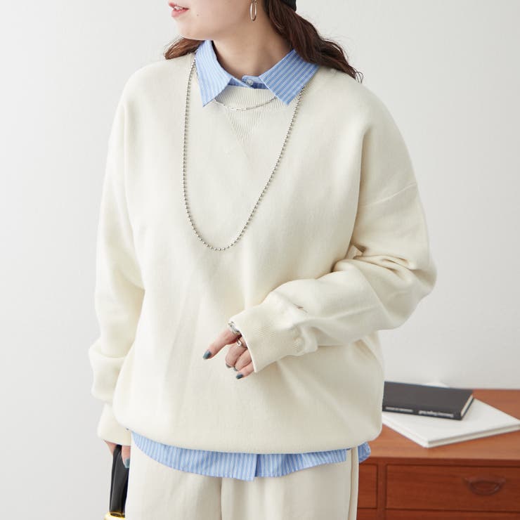 【NUNIFE】豊富なカラー展開、スウェットライクニットプルオーバー | RMAF　NICE CLAUP / OLIVE des OLIVE | 詳細画像17 