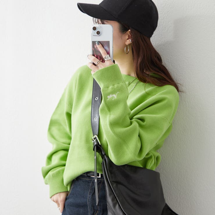 グリーン | 【NUNIFE】豊富なカラー展開、スウェットライクニットプルオーバー | RMAF　NICE CLAUP / OLIVE des OLIVE