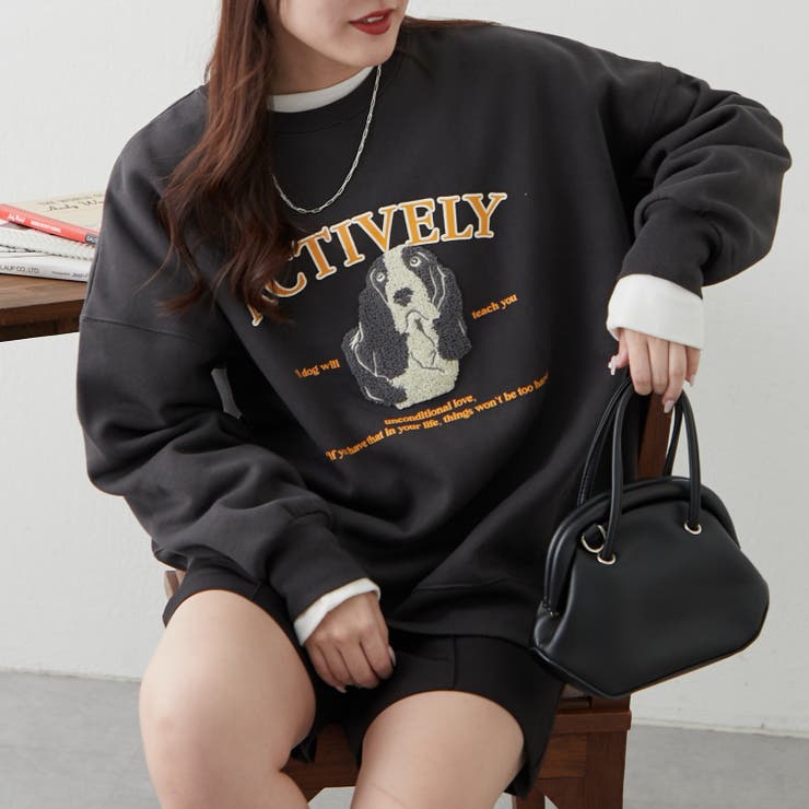 わんこ相良刺繍裏起毛スウェット | NICE CLAUP / OLIVE des OLIVE　OUTLET | 詳細画像15 