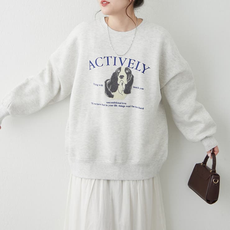 わんこ相良刺繍裏起毛スウェット | NICE CLAUP / OLIVE des OLIVE　OUTLET | 詳細画像8 