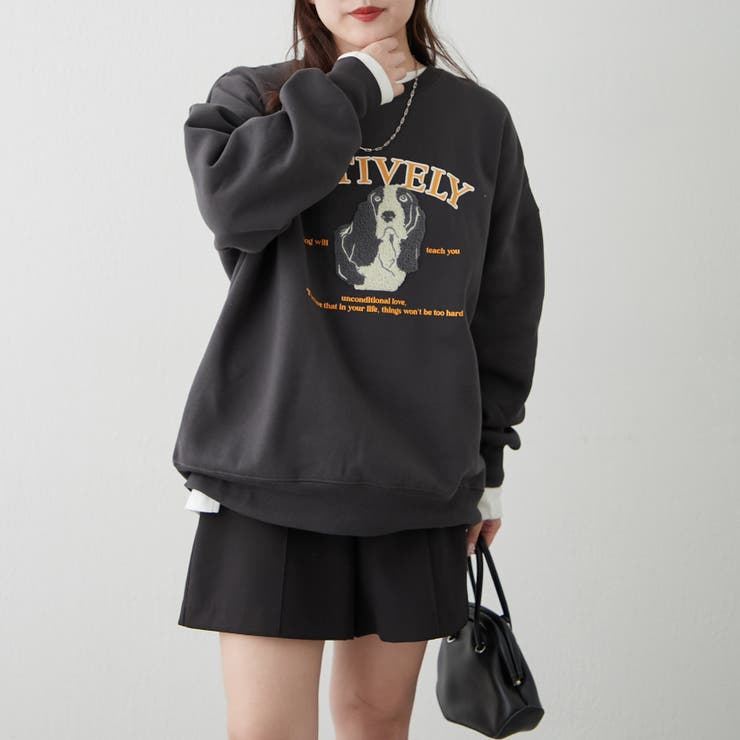 わんこ相良刺繍裏起毛スウェット | NICE CLAUP / OLIVE des OLIVE　OUTLET | 詳細画像16 