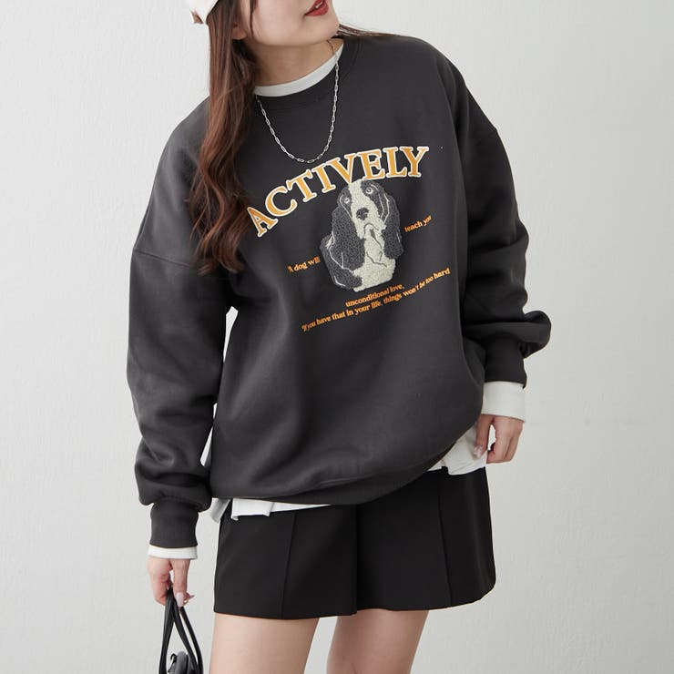 わんこ相良刺繍裏起毛スウェット | NICE CLAUP / OLIVE des OLIVE　OUTLET | 詳細画像18 