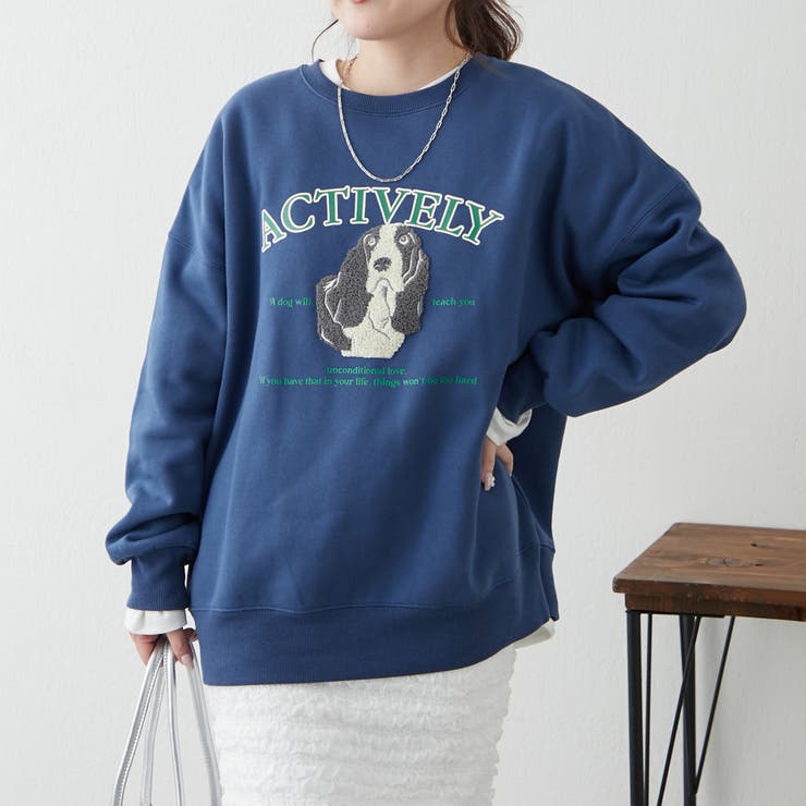 わんこ相良刺繍裏起毛スウェット | NICE CLAUP / OLIVE des OLIVE　OUTLET | 詳細画像27 