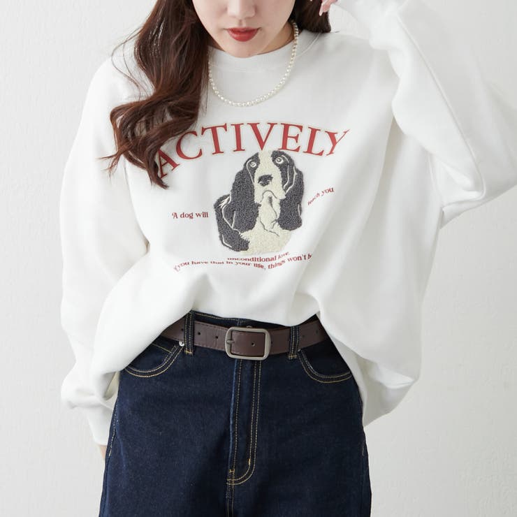 わんこ相良刺繍裏起毛スウェット | NICE CLAUP / OLIVE des OLIVE　OUTLET | 詳細画像33 