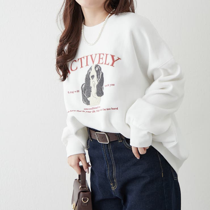 わんこ相良刺繍裏起毛スウェット | NICE CLAUP / OLIVE des OLIVE　OUTLET | 詳細画像34 