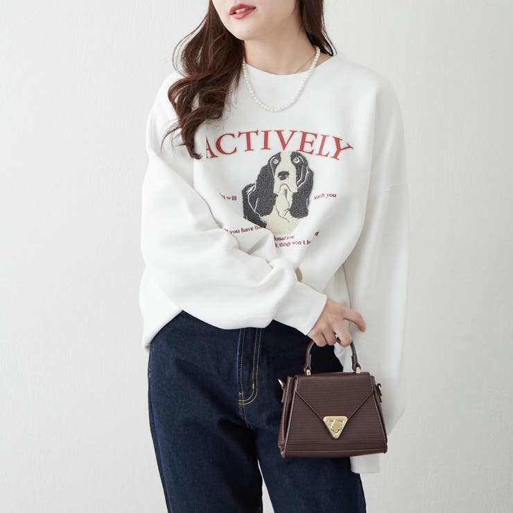 わんこ相良刺繍裏起毛スウェット | NICE CLAUP / OLIVE des OLIVE　OUTLET | 詳細画像36 