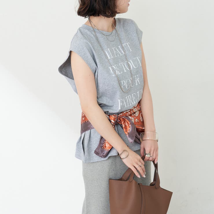 【秋服ジャケットのインナーにも◎】フレンチプリントTシャツ | NICE CLAUP / OLIVE des OLIVE　OUTLET | 詳細画像6 