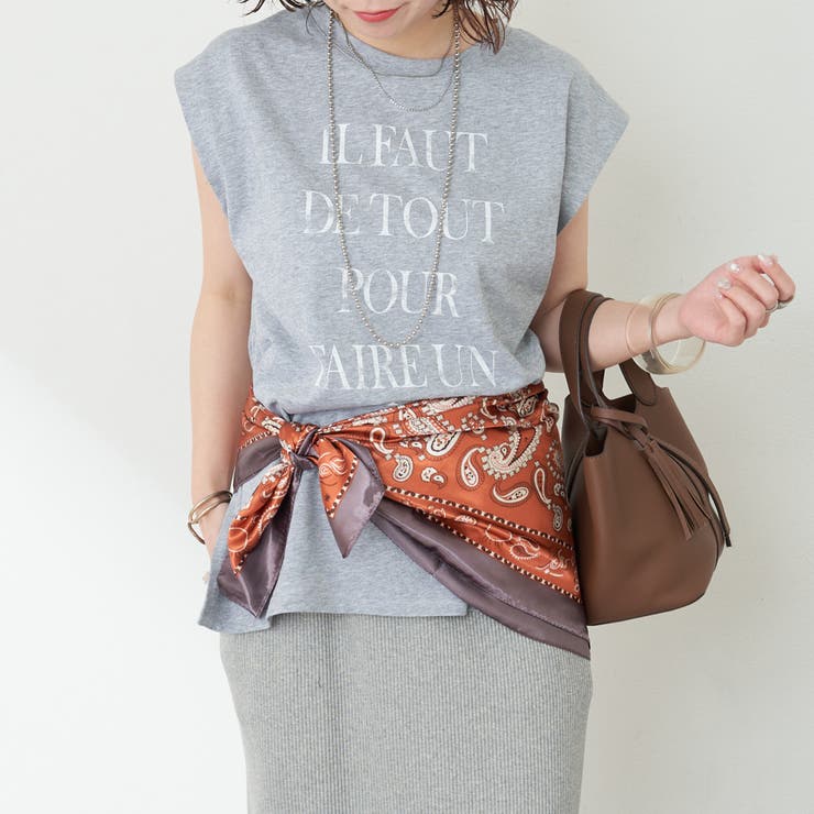 【秋服ジャケットのインナーにも◎】フレンチプリントTシャツ | NICE CLAUP / OLIVE des OLIVE　OUTLET | 詳細画像8 