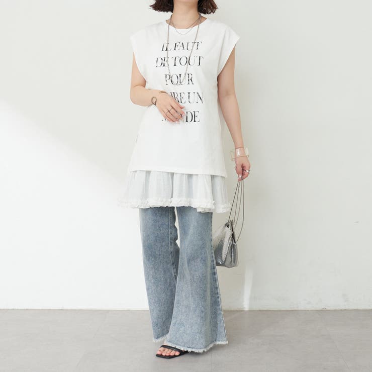 【秋服ジャケットのインナーにも◎】フレンチプリントTシャツ | NICE CLAUP / OLIVE des OLIVE　OUTLET | 詳細画像18 