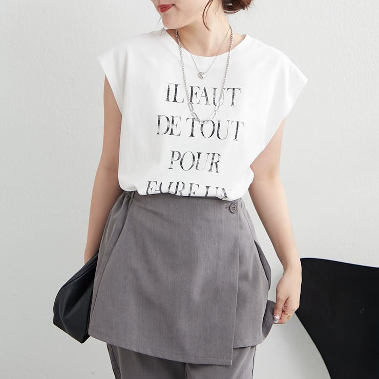 【秋服ジャケットのインナーにも◎】フレンチプリントTシャツ | NICE CLAUP / OLIVE des OLIVE　OUTLET | 詳細画像19 