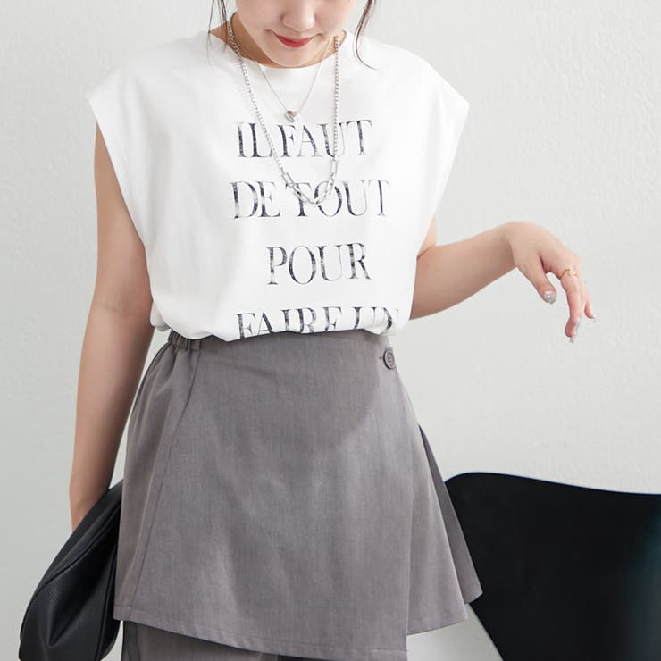 【秋服ジャケットのインナーにも◎】フレンチプリントTシャツ | NICE CLAUP / OLIVE des OLIVE　OUTLET | 詳細画像23 