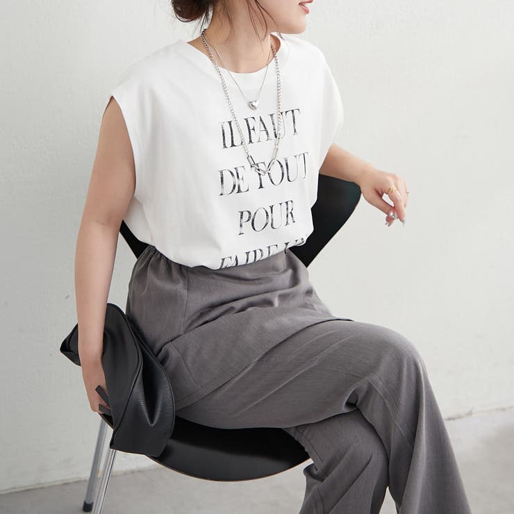 【秋服ジャケットのインナーにも◎】フレンチプリントTシャツ | NICE CLAUP / OLIVE des OLIVE　OUTLET | 詳細画像24 