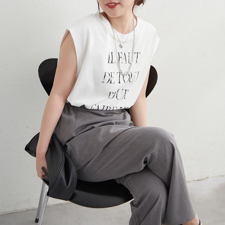 【秋服ジャケットのインナーにも◎】フレンチプリントTシャツ | NICE CLAUP / OLIVE des OLIVE　OUTLET | 詳細画像25 