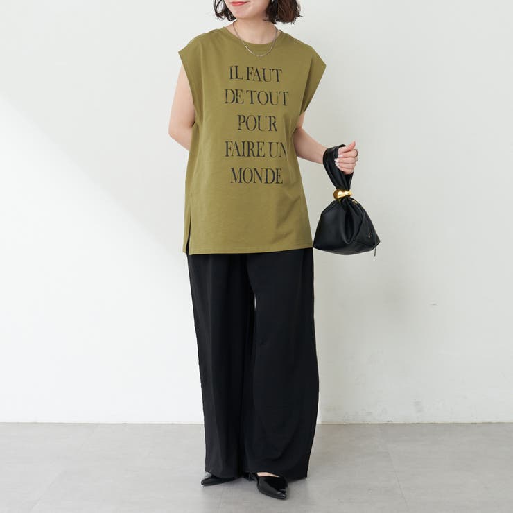 【秋服ジャケットのインナーにも◎】フレンチプリントTシャツ | NICE CLAUP / OLIVE des OLIVE　OUTLET | 詳細画像31 