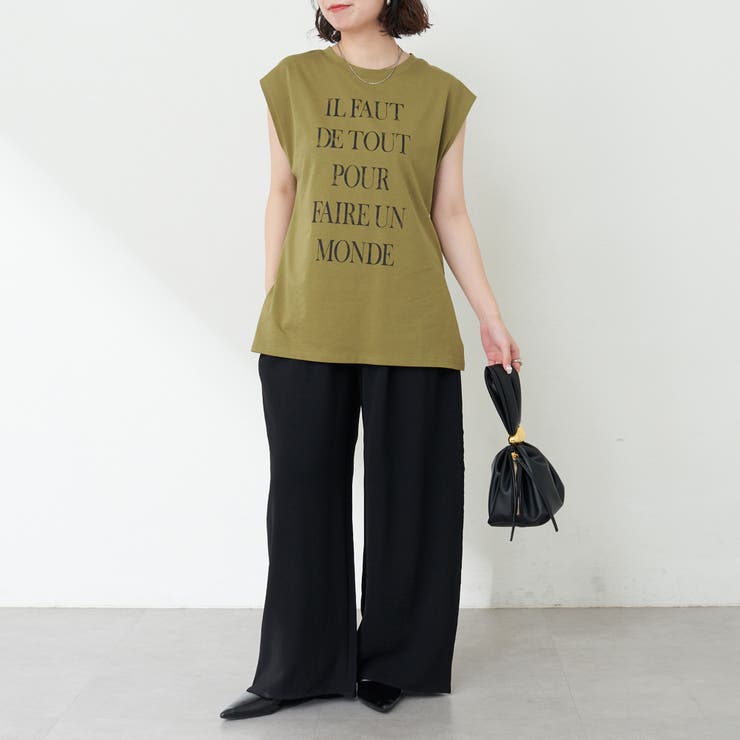 【秋服ジャケットのインナーにも◎】フレンチプリントTシャツ | NICE CLAUP / OLIVE des OLIVE　OUTLET | 詳細画像32 