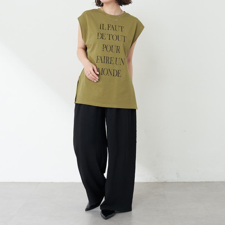 【秋服ジャケットのインナーにも◎】フレンチプリントTシャツ | NICE CLAUP / OLIVE des OLIVE　OUTLET | 詳細画像34 