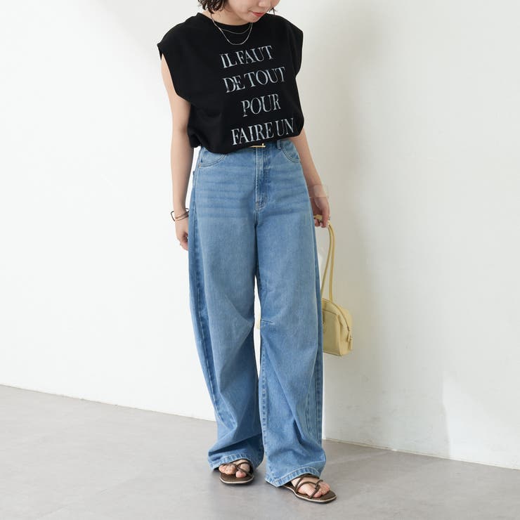 【秋服ジャケットのインナーにも◎】フレンチプリントTシャツ | NICE CLAUP / OLIVE des OLIVE　OUTLET | 詳細画像42 