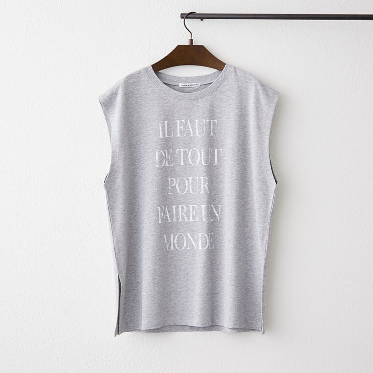 グレー | 【秋服ジャケットのインナーにも◎】フレンチプリントTシャツ | NICE CLAUP / OLIVE des OLIVE　OUTLET