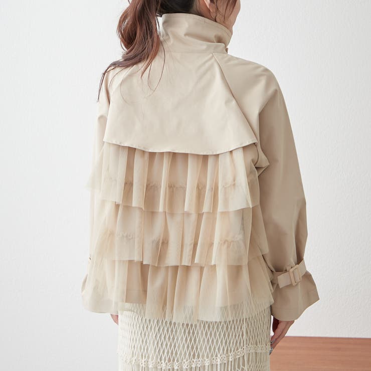 後ろ姿も可愛い】バックチュールフリルショートジャケット[品番
