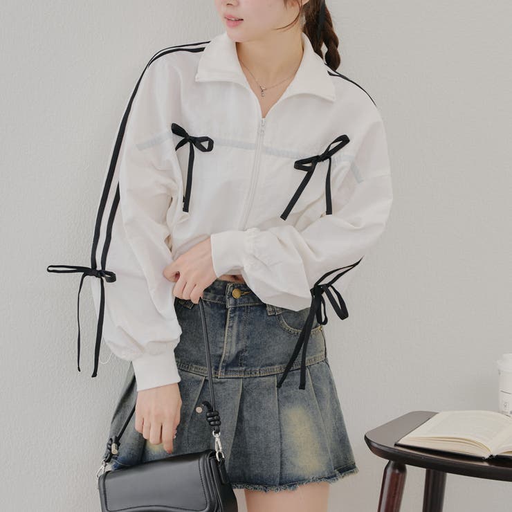 オフ | 【MARCHES】ライン&リボンブルゾン | NICE CLAUP / OLIVE des OLIVE　OUTLET