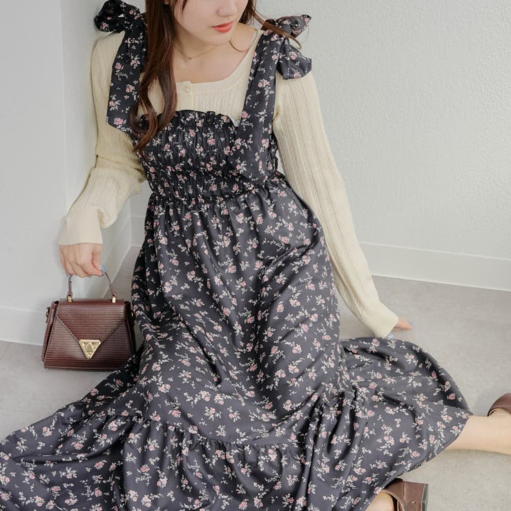 【1枚着でも♪】シャーリングロングワンピース | NICE CLAUP / OLIVE des OLIVE　OUTLET | 詳細画像12 